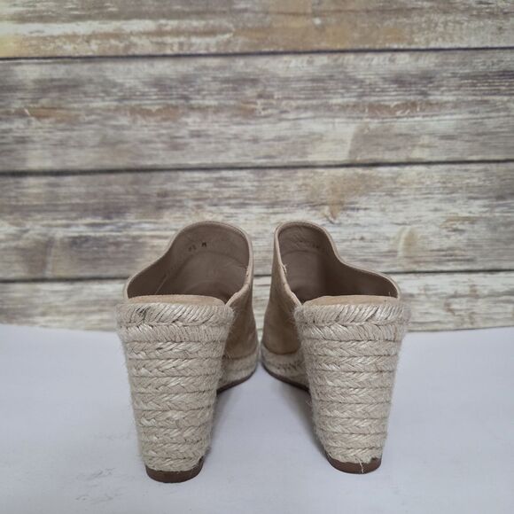 Stuart Weitzman Marabella Tan Nude Suede Espadrille Wedge Sandals Size 8.5 - Picture 7 of 13
